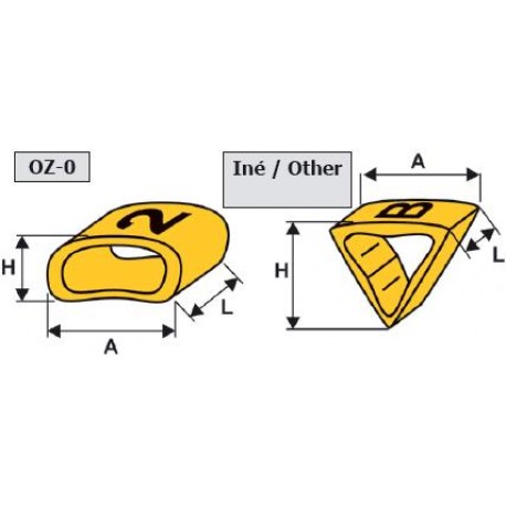 bužírka označovacia žltá OZ-0 elipsovitý tvar netn