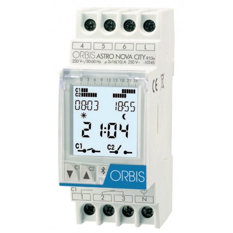 hodiny ASTRO NOVA CITY 250V, 2x16A 2-kanálové