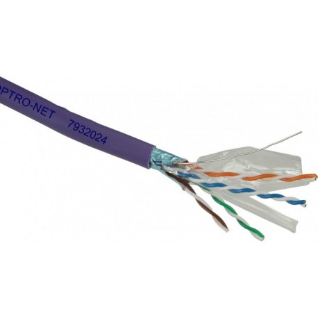 kábel FTP LSOH 23AWG 4x2x0,52 cat.6 drôt tienený fialový (bal.500m) 7932024