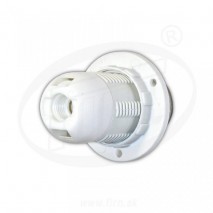 objímka plastová E14/60 B 1254 so závitom a krúžkom biela