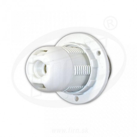 objímka plastová E14/60 B 1254 so závitom a krúžkom biela