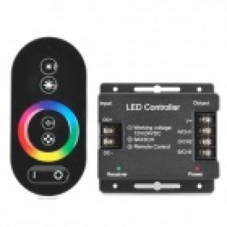 ovládač-controler LED-RF 3x6A 11/12V/216W-24V/432W rádiový čier.