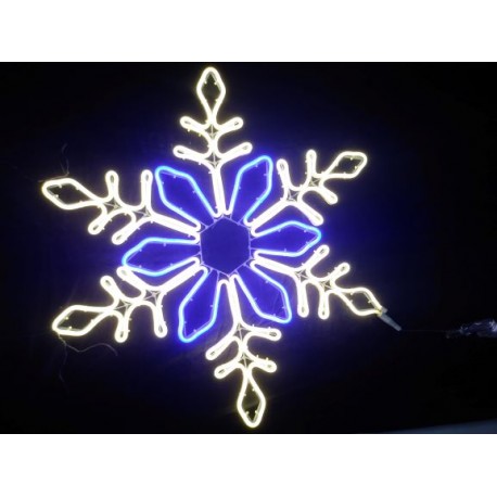 ozdoba VO-NEON LED 24IP864  snowflake (vločka teplá-modro-biela) 78x78cm (2017)