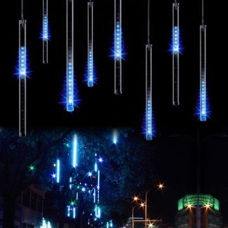 ozdoba padajúci sneh (10ks trubíc LED 30cm) modrý+zdroj pre INTERIER !!!!