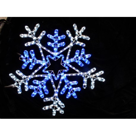 ozdoba VO-1406 LED snowflake (vločka modro-biela) blik. CONTROLER 66x66cm