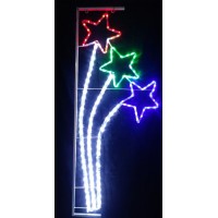 ozdoba VO-THREE STAR R/G/B (3 hviezdy čer,zel,modr) 148x62