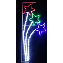 ozdoba VO-THREE STAR R/G/B (3 hviezdy čer,zel,modr) 148x62