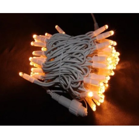 reťaz ext.LED100 10m/240V biely.káb/WW teplá biela ISKRIVÁ  BIELY KÁBEL!!!