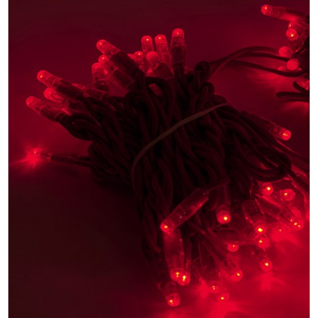 reťaz ext.LED100 10m/240V čier.káb/B red červená ISKRIVÁ