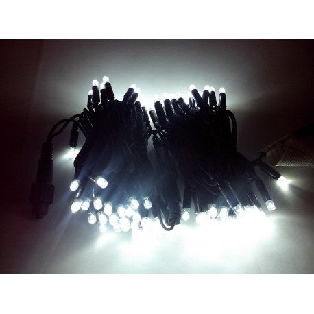reťaz ext.LED100 10m/240V čier.káb/CW studená biela ISKRIVÁ