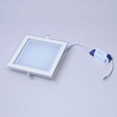 svietidlo downlight LED BLS-260x260x12 24W NW biele-ŠTVOREC+driver SKLO