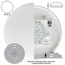 svietidlo VIKTOR LED 18W/4100K denná biela+núdz.zdroj+čidlo