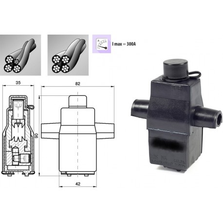 svorka prep.odbočná IOS4 16-70/6-35 pre 2-vodiče AES