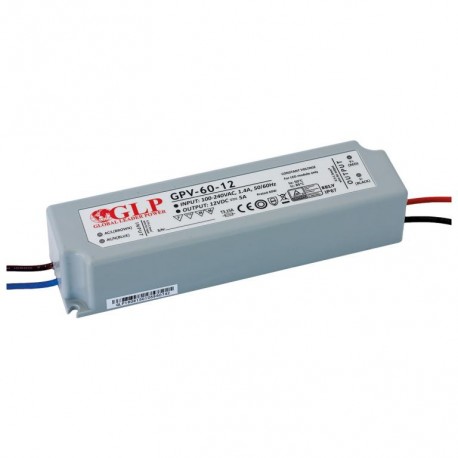 transf.el. LED GPV 12V 60W IP67 (162x42x33)