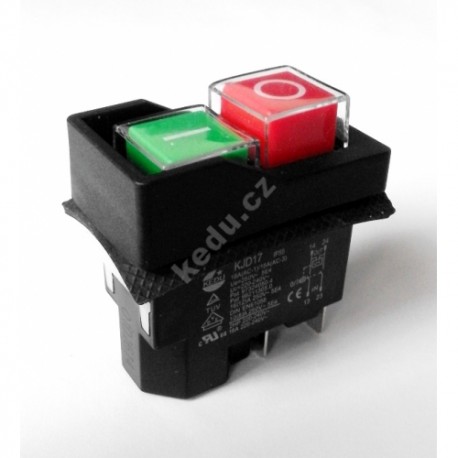 vypínač ŠTART-STOP tlač. KJD17- 16A 240V (DZ04) IP55 4-kont.