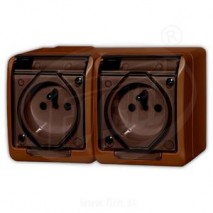 zásuvka vodo GALATEA 2-nás. hnedá/priehľ. 5322-05