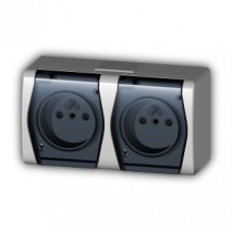 zásuvka vodo HERMES 2-nás. dymová IP44