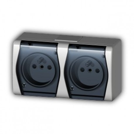 zásuvka vodo HERMES 2-nás. dymová IP44