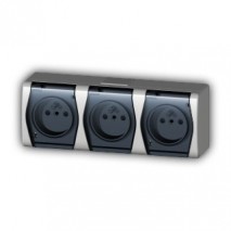 zásuvka vodo HERMES 3-nás. dymová IP44