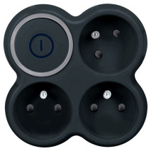 rozbočka do zás.3x15A kruhy sivo/čier.s vypínačom (P106B)