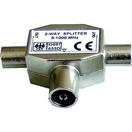 rozbočovač VF anténny 2nás. kovový priamy UR02