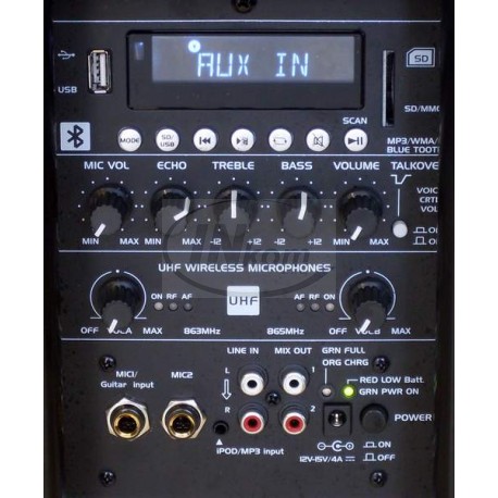 reprosústava PORT12UHF-BT 100W prenosná AKU