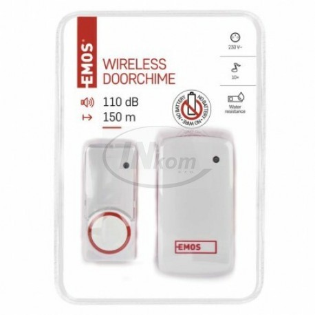 zvonček bezdrôtový P5750  250V bezbatériové tlač. dosah 150m