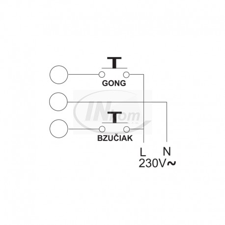 zvonček ORBISON DUO 230 V  AC  gong/bzučiak