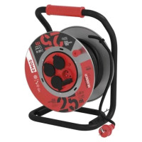 bubon predlžovací 4x250V 25m gum., kovové telo (P084255)