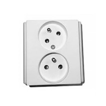 zásuvka  SEZ  2 - nás.polozap. Z3221-G-P biela POOTOČENÁ