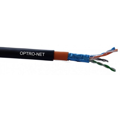 kábel OPTRO-NET FTP 4x2x0,52 cat.5E  LSOH+PE drôt exter.(bal305m) 2-plášťový