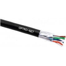 kábel FTP(STP) 4x2x0,52 cat.5E drôt tienený exterier čierny (bal.305m)    49330