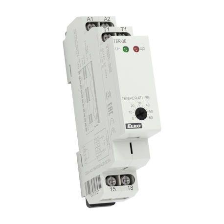 termostat ELKO TER-3E 24-240-AC/DC DIN bez čidla (0-60st)