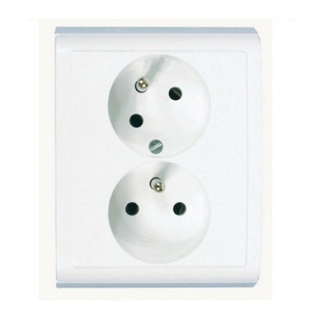 zásuvka Tesla 2 - nás.PR 4FN 150 88.901 biela pootoč.