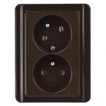 zásuvka Tesla 2 - násobná ŠT 4FN 150.98.2116 hnedá  poot.