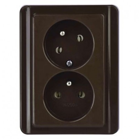 zásuvka Tesla 2 - násobná ŠT 4FN 150.98.2116 hnedá  poot.