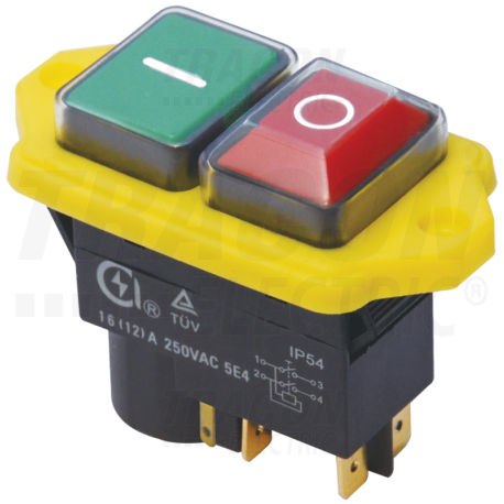 vypínač ŠTART-STOP tlač. SSTM-045 5-kont. 230V skrutk.upev.