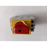 vypínač mod.otočný SMD 3x63A DIN red páka