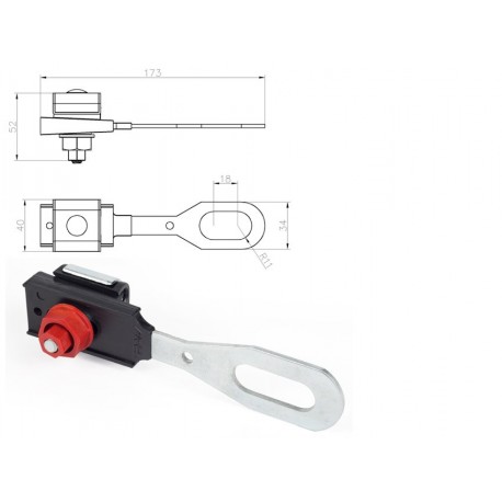 svorka ukonč. kovová PA80/2 K2 2x10-2x35mm2(AES) červ.