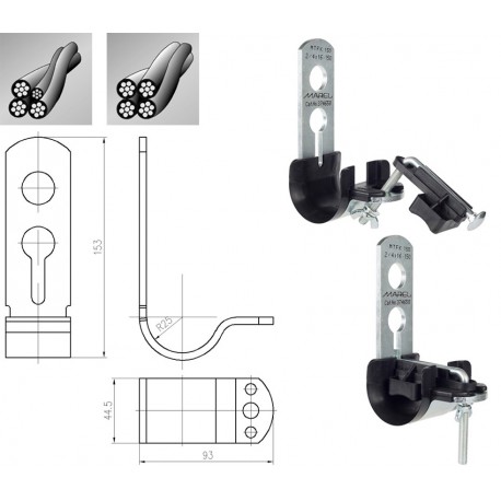záves univerzálny MTFK 120 2/4x16-4x120mm2(AES) kovový