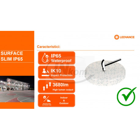 svietidlo LED SF SLIM RD 200 P 19W 2000lm 4000K kruh so senzorom IK10, IP65
