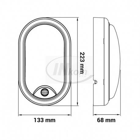 svietidlo LED ORO-KOS-15W DW-SM-II oval IP54 + poh.senzor