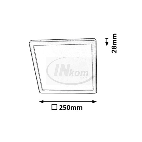svietidlo Lambert LED 15W 1500lm NW štvorec 250x250mm IP44