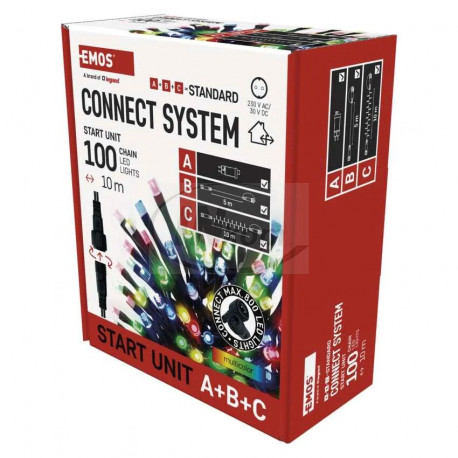 reťaz ext.LED100 10m D1AM01 Multicolor+trafo spáj.(zel.kábel)