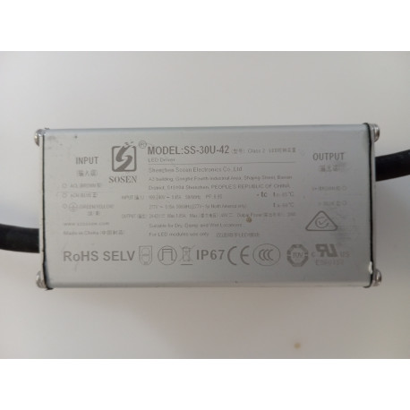 transf.el. DRIVER LED 30W AC90-305V/DC24-42V IP67