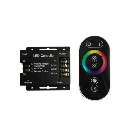 ovládač-controler LED-RF 3x6A RGB-11 12V/216W-24V/432W rádiový čier.