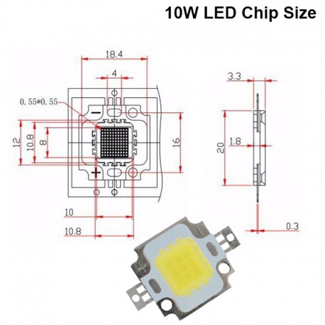 čip COB BridgeLux 10W/4500K (30-34V/300mA (130-150lm) NW natural white