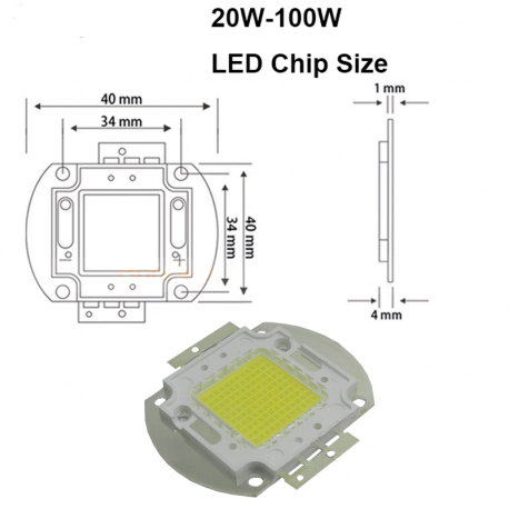 čip COB BridgeLux 50W/4500K (30-34V/1,75A (130-150lm) natural white
