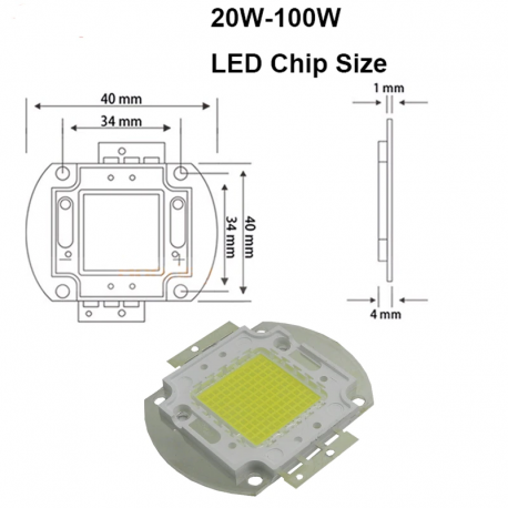 čip COB BridgeLux 80W/6500K (30-34V/2,8A (130-150lm) CW