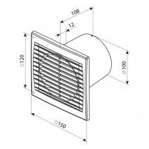 ventilátor VENTS 100 STL timer+ guličkové ložiská
